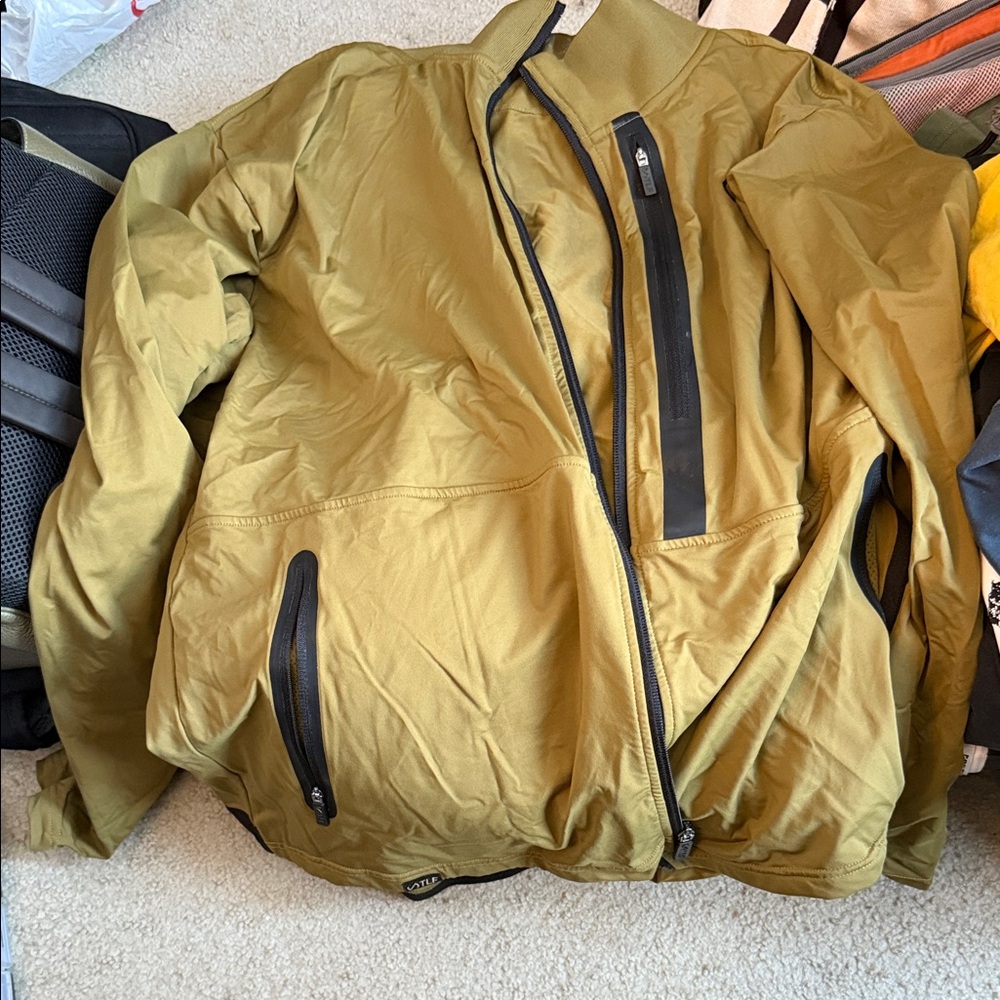 TLF Men's Mustard Windbreaker with Black Accents